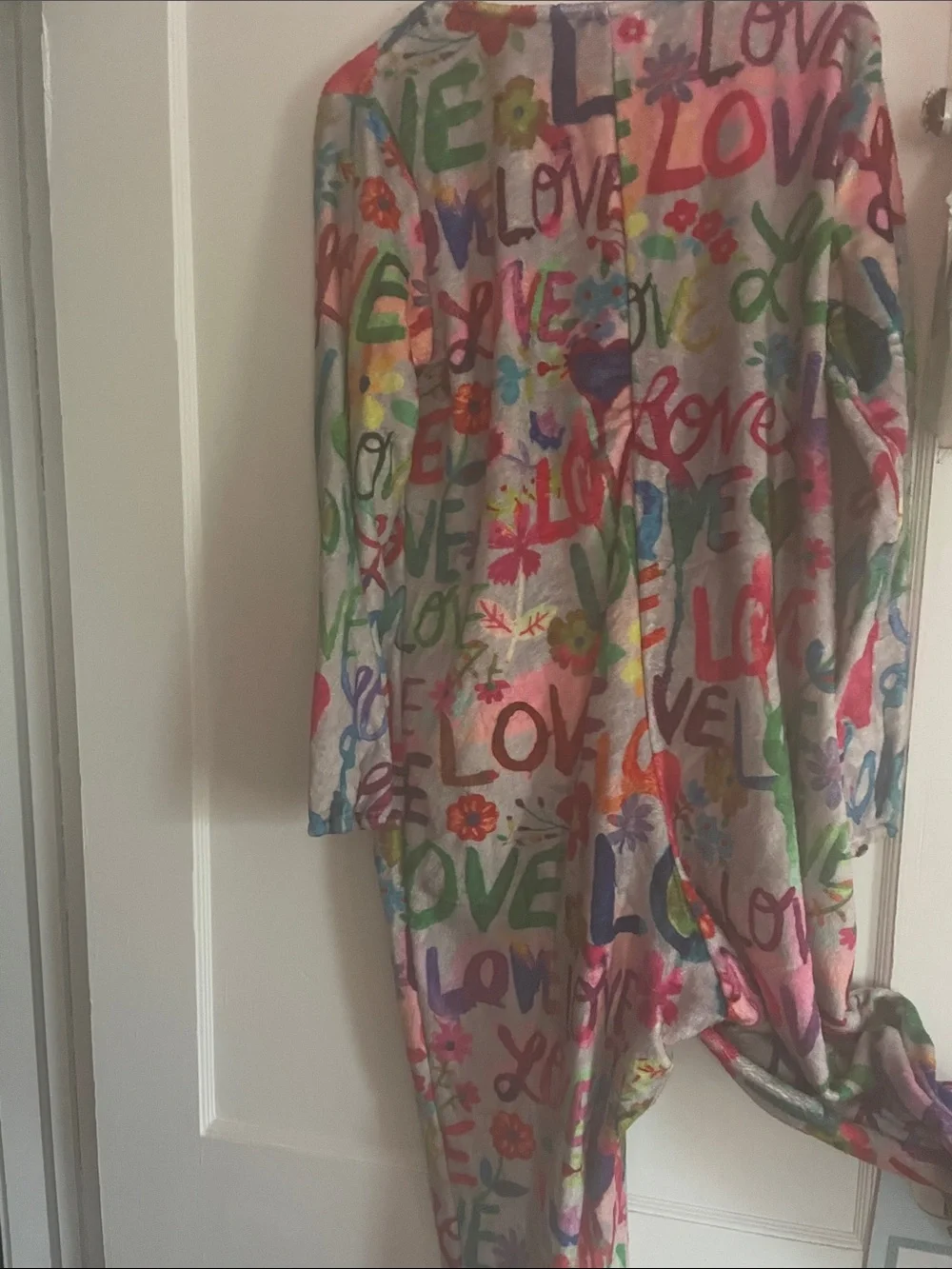 NATURAL LIFE Women’s Pajama Onesie — Multicolor Love Print - Picture 4 of 4